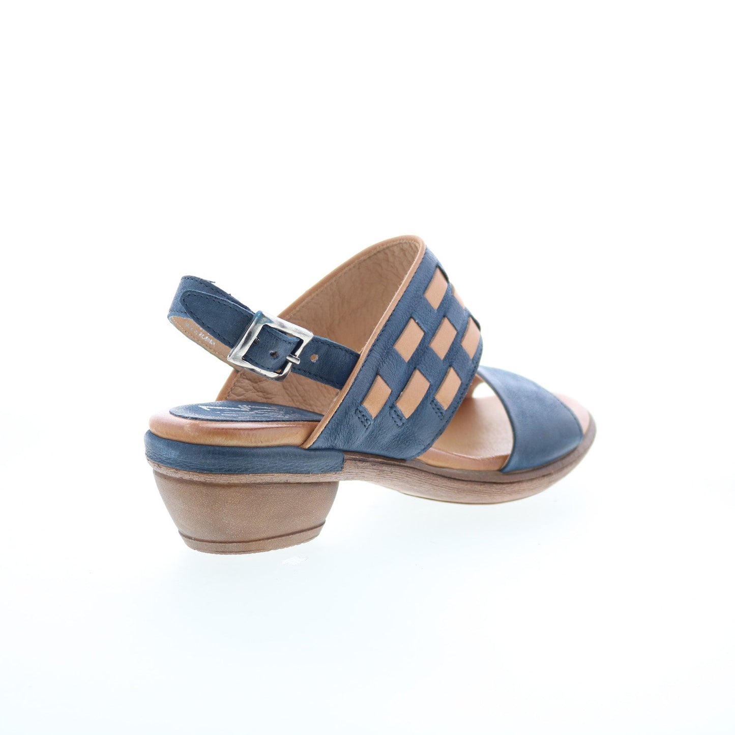 Miz Mooz Constance Womens Blue Leather Hook & Loop Strap Sandals Shoes