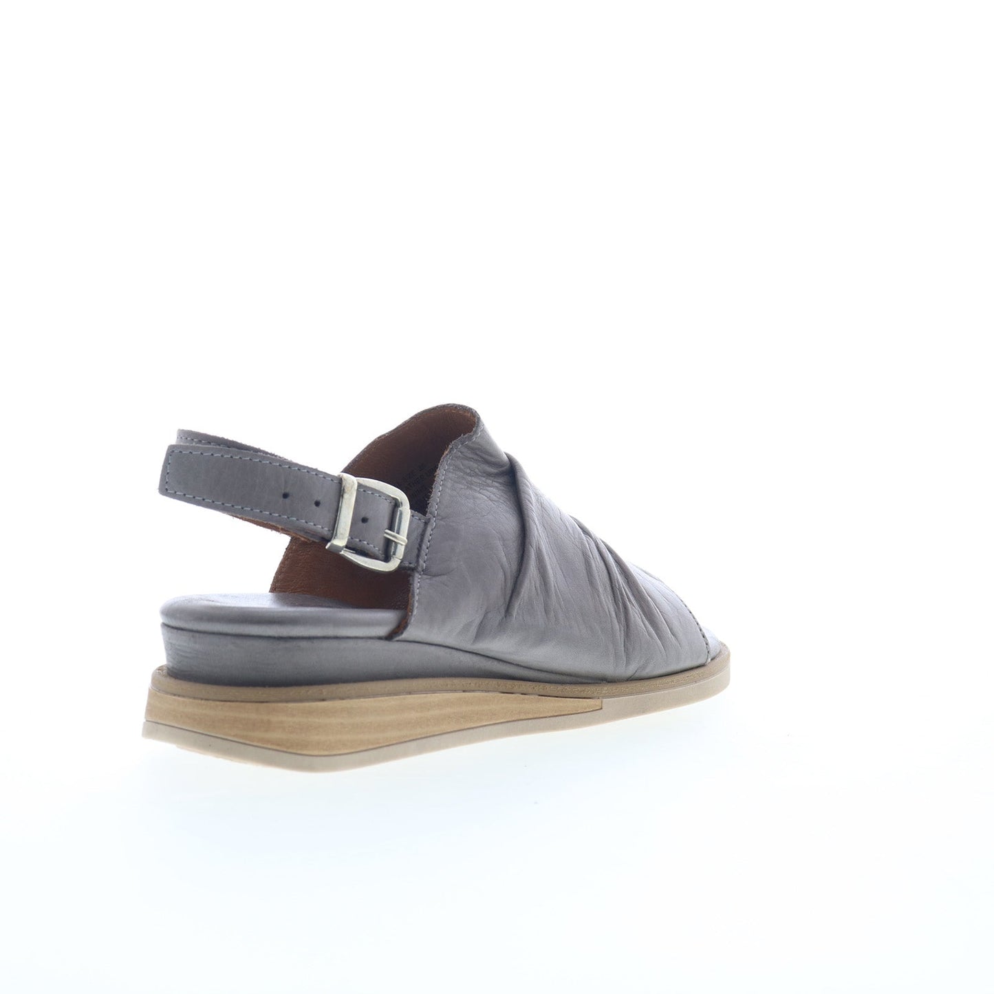 Miz Mooz Cornwall Womens Gray Leather Hook & Loop Strap Sandals Shoes