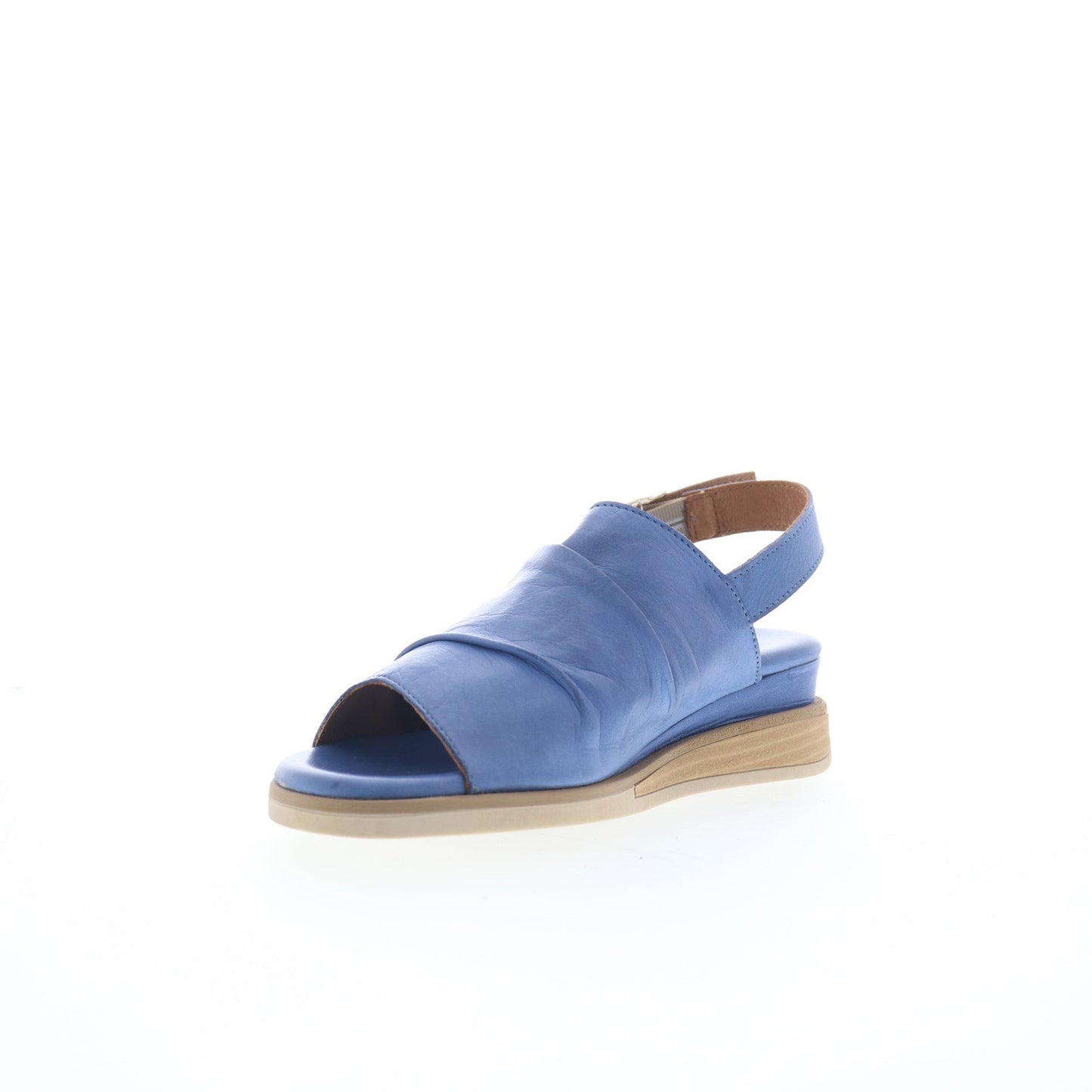 Miz Mooz Cornwall Womens Blue Leather Hook & Loop Strap Sandals Shoes