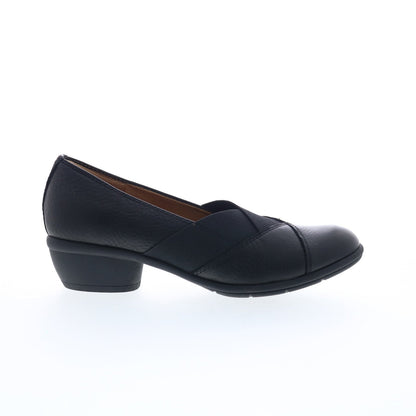 Comfortiva Quinton CT0016301 Womens Black Wide Leather Pumps Heels Shoes