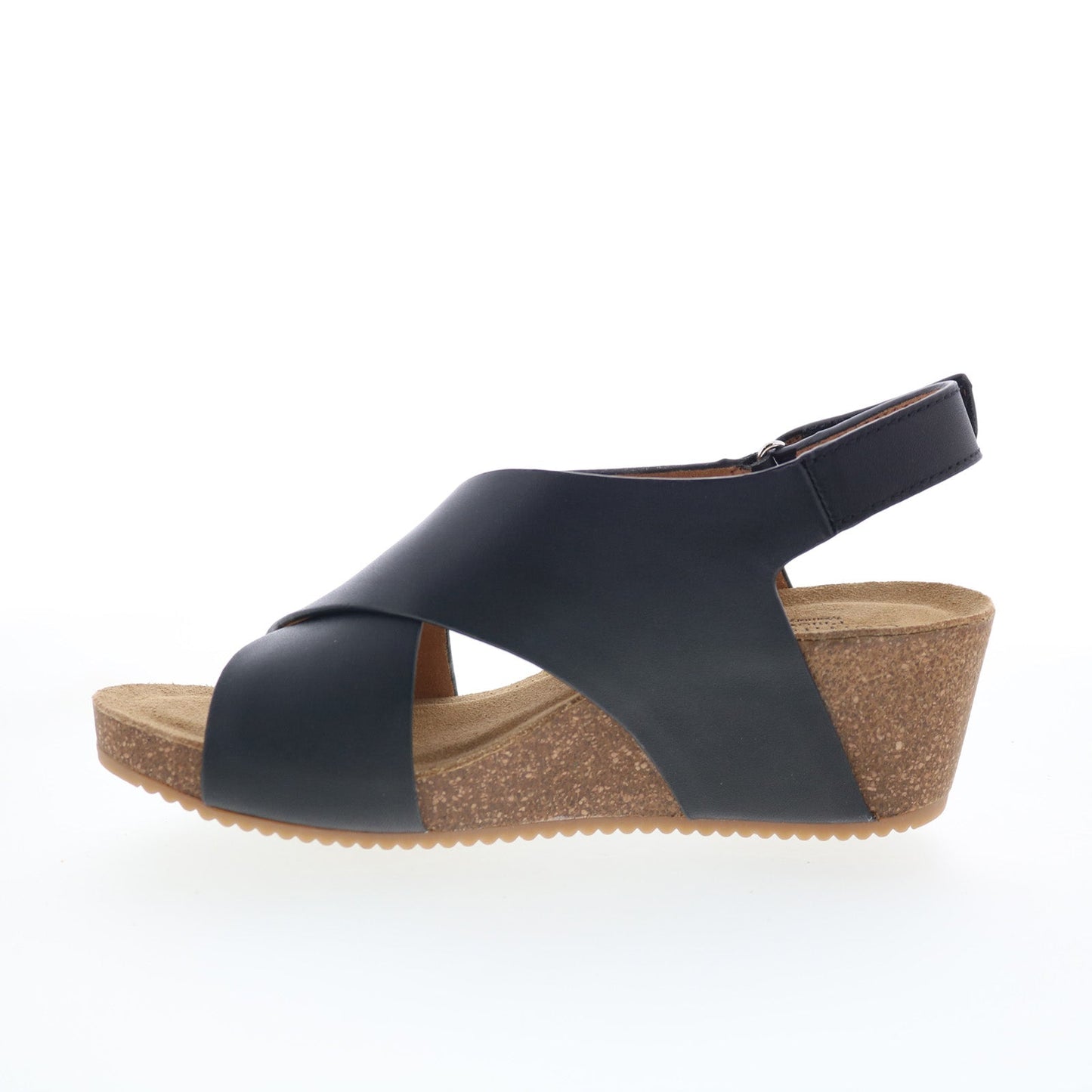 Comfortiva Eva CT00575 Womens Black Leather Strap Wedges Sandals Shoes