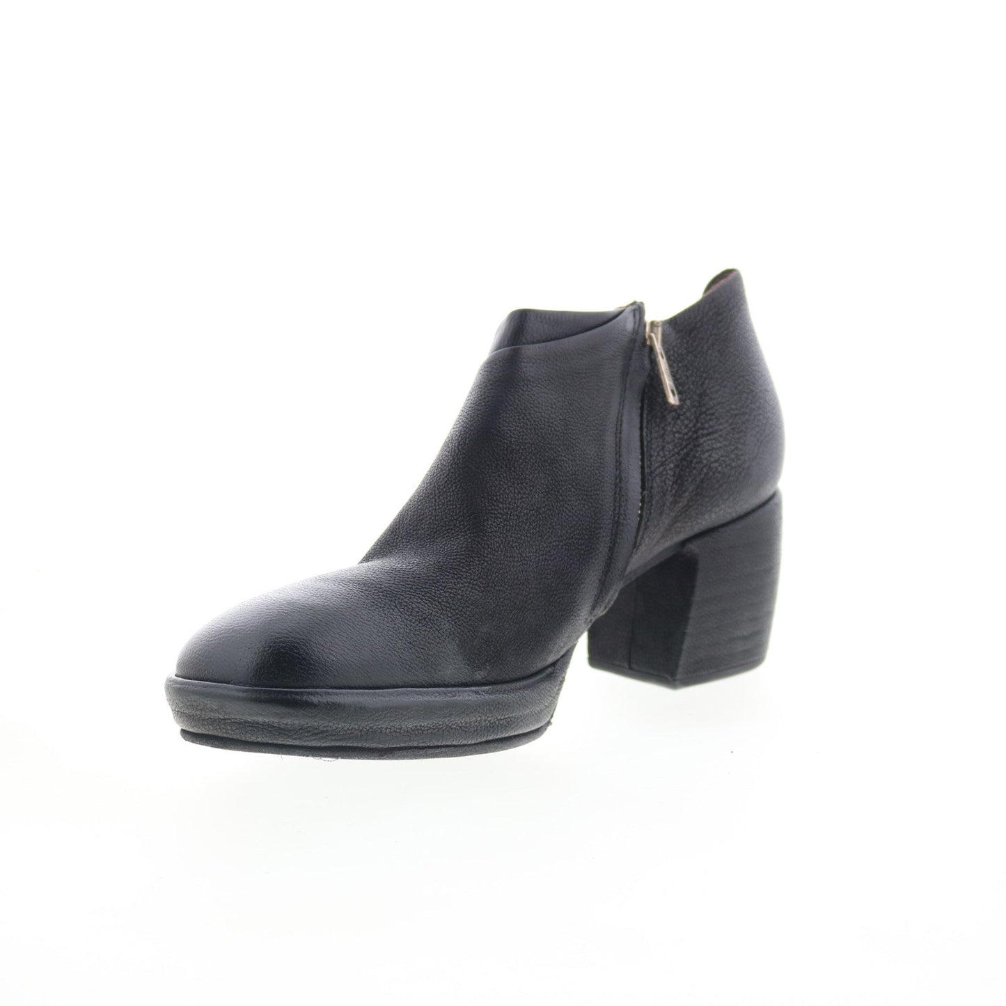 A.S. 98 Curtis Womens Black Leather Zipper Ankle & Booties Boots