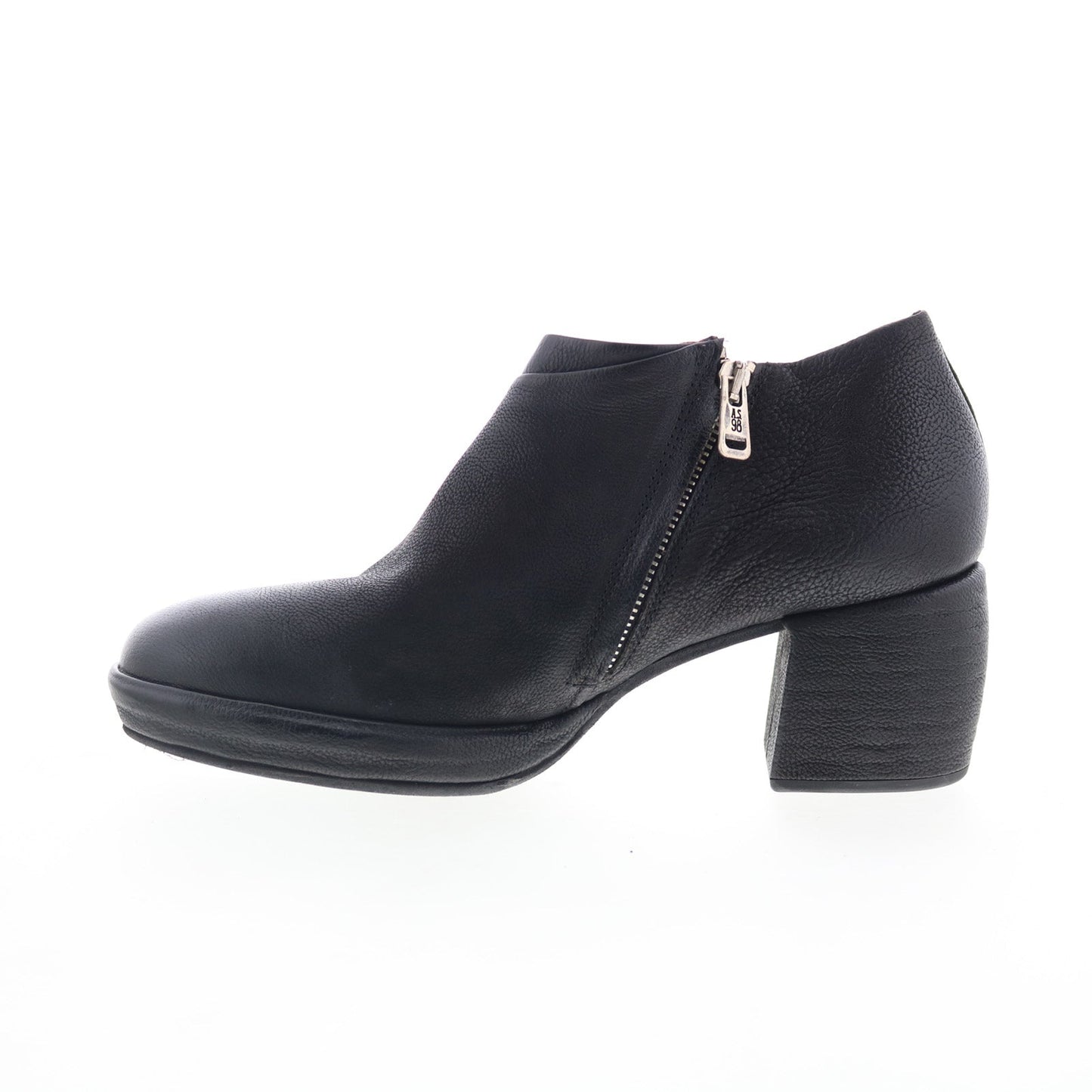 A.S. 98 Curtis Womens Black Leather Zipper Ankle & Booties Boots