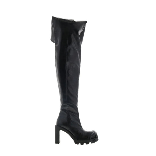 Diesel D-Hammer TBT D W Womens Black Leather Over The Knee Boots