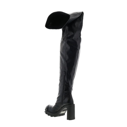 Diesel D-Hammer TBT D W Womens Black Leather Over The Knee Boots