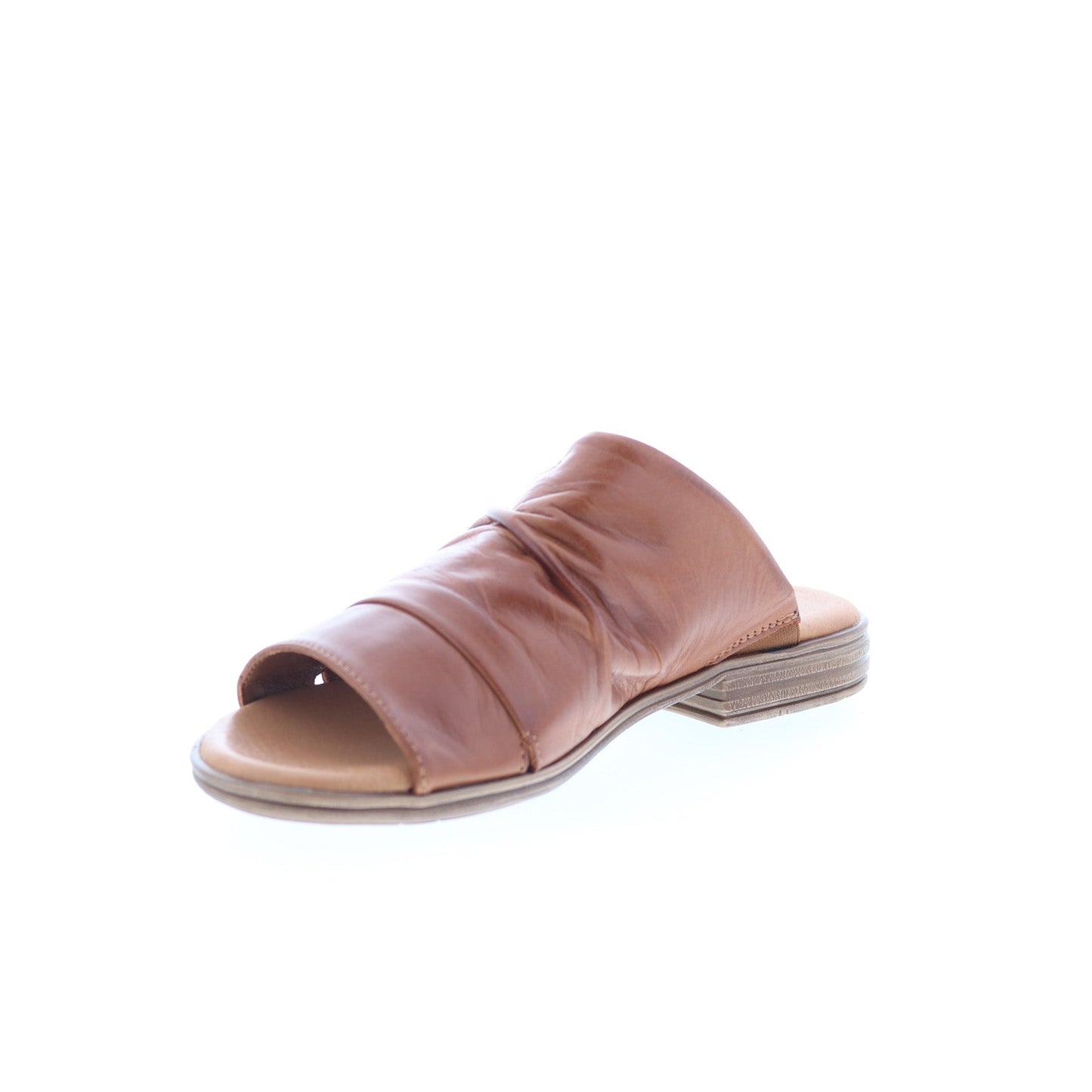 Miz Mooz Dandelion Womens Brown Leather Slip On Slides Sandals Shoes