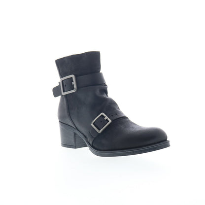 Miz Mooz Dawsen Womens Black Leather Zipper Ankle & Booties Boots