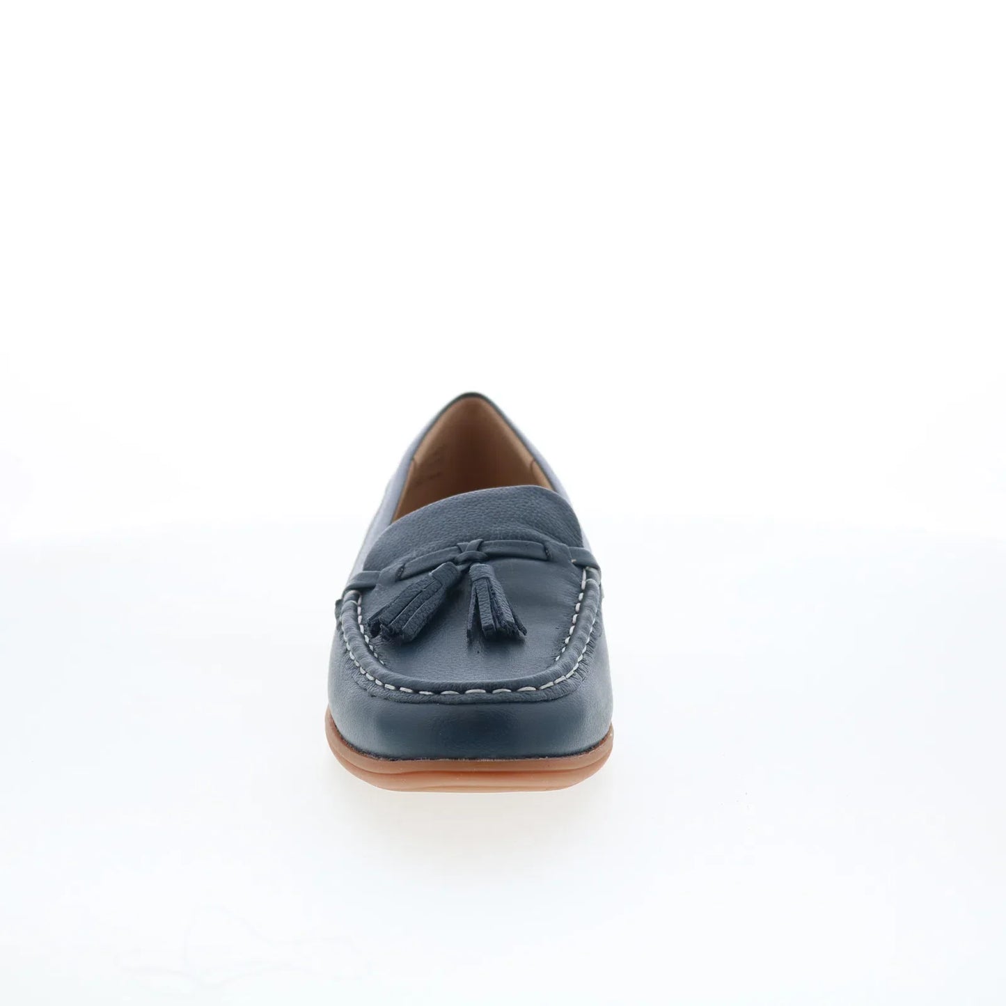 Trotters Dawson T2254-400 Womens Blue Leather Slip On Loafer Flats Shoes
