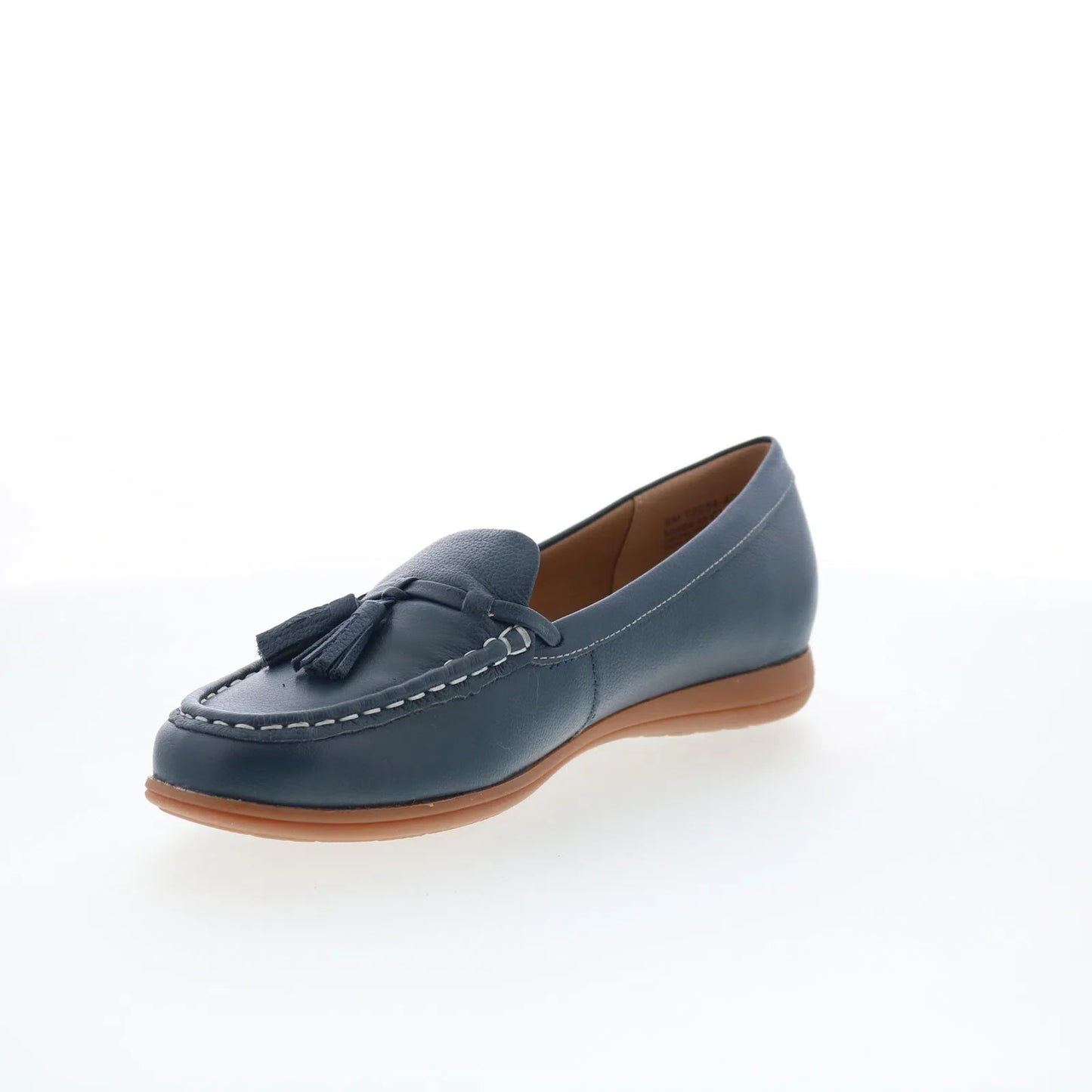 Trotters Dawson T2254-400 Womens Blue Leather Slip On Loafer Flats Shoes