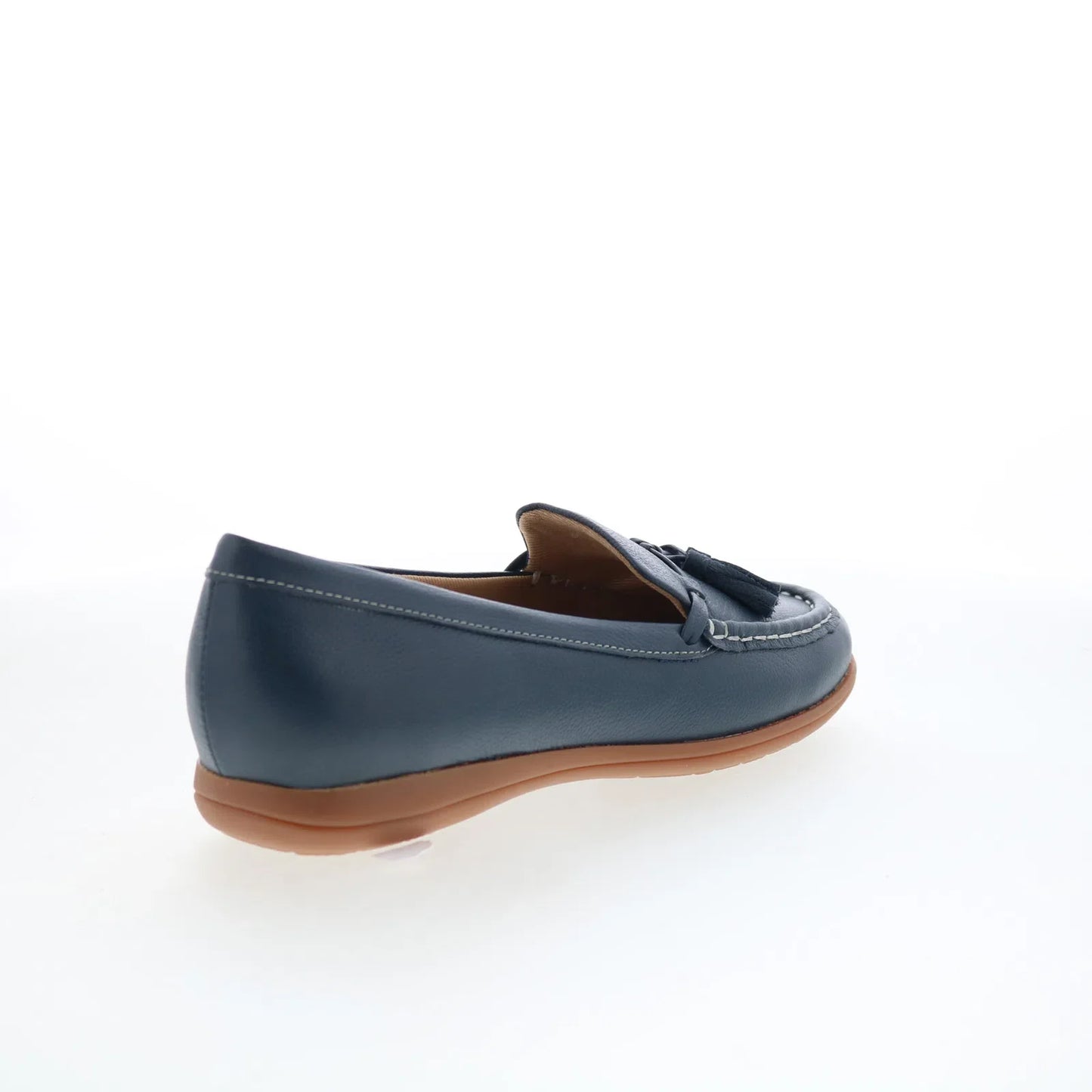 Trotters Dawson T2254-400 Womens Blue Leather Slip On Loafer Flats Shoes