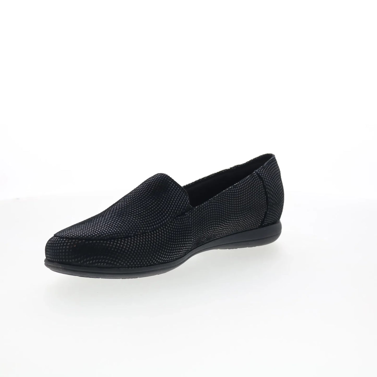 Trotters Deanna T2055-004 Womens Black Leather Slip On Loafer Flats Shoes