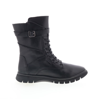 Miz Mooz Deklan Womens Black Leather Lace Up Casual Dress Boots