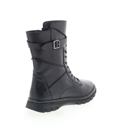 Miz Mooz Deklan Womens Black Leather Lace Up Casual Dress Boots