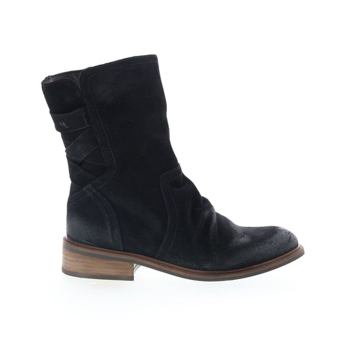 Miz Mooz Demy Womens Black Suede Zipper Casual Dress Boots