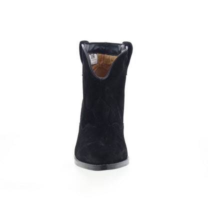 Dingo Flannie DI-342 Womens Black Suede Slip On Ankle & Booties Boots