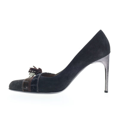 Dibera Scarpe Donna DIBRERA 12 Womens Black Suede Slip On Pumps Heels Shoes