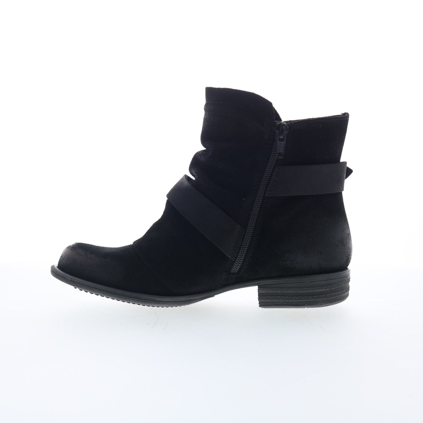 Miz Mooz Domenique Womens Black Suede Zipper Ankle & Booties Boots