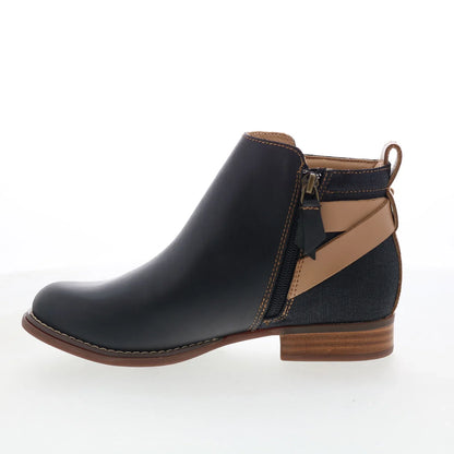 Spenco Dove Creek Boots SP1002BLK Womens Black Leather Ankle & Booties Boots