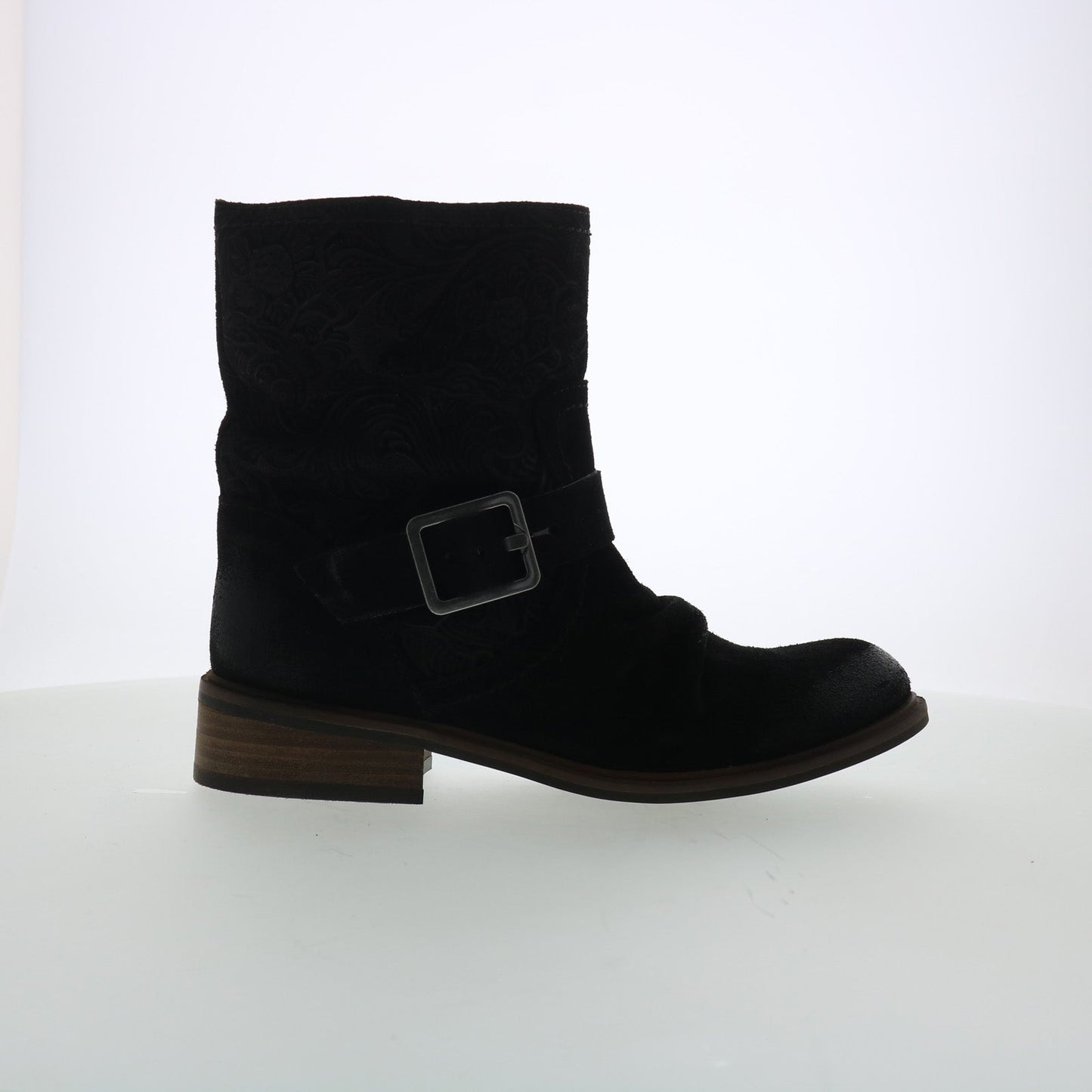 Miz Mooz Draper Womens Black Suede Zipper Casual Dress Boots