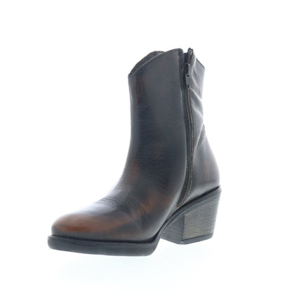 Miz Mooz Duarte Womens Black Leather Zipper Ankle & Booties Boots