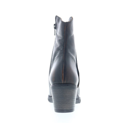 Miz Mooz Duarte Womens Black Leather Zipper Ankle & Booties Boots