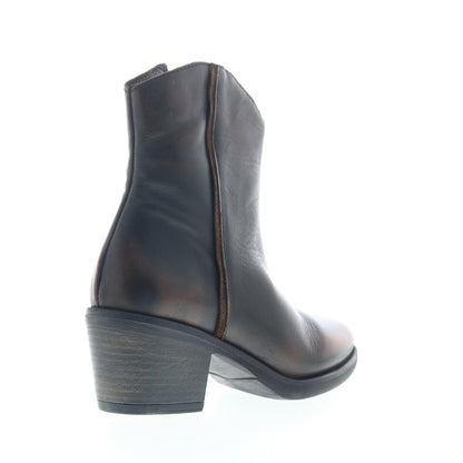 Miz Mooz Duarte Womens Black Leather Zipper Ankle & Booties Boots
