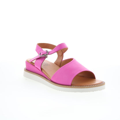 Miz Mooz Elias Womens Pink Leather Hook & Loop Strap Sandals Shoes