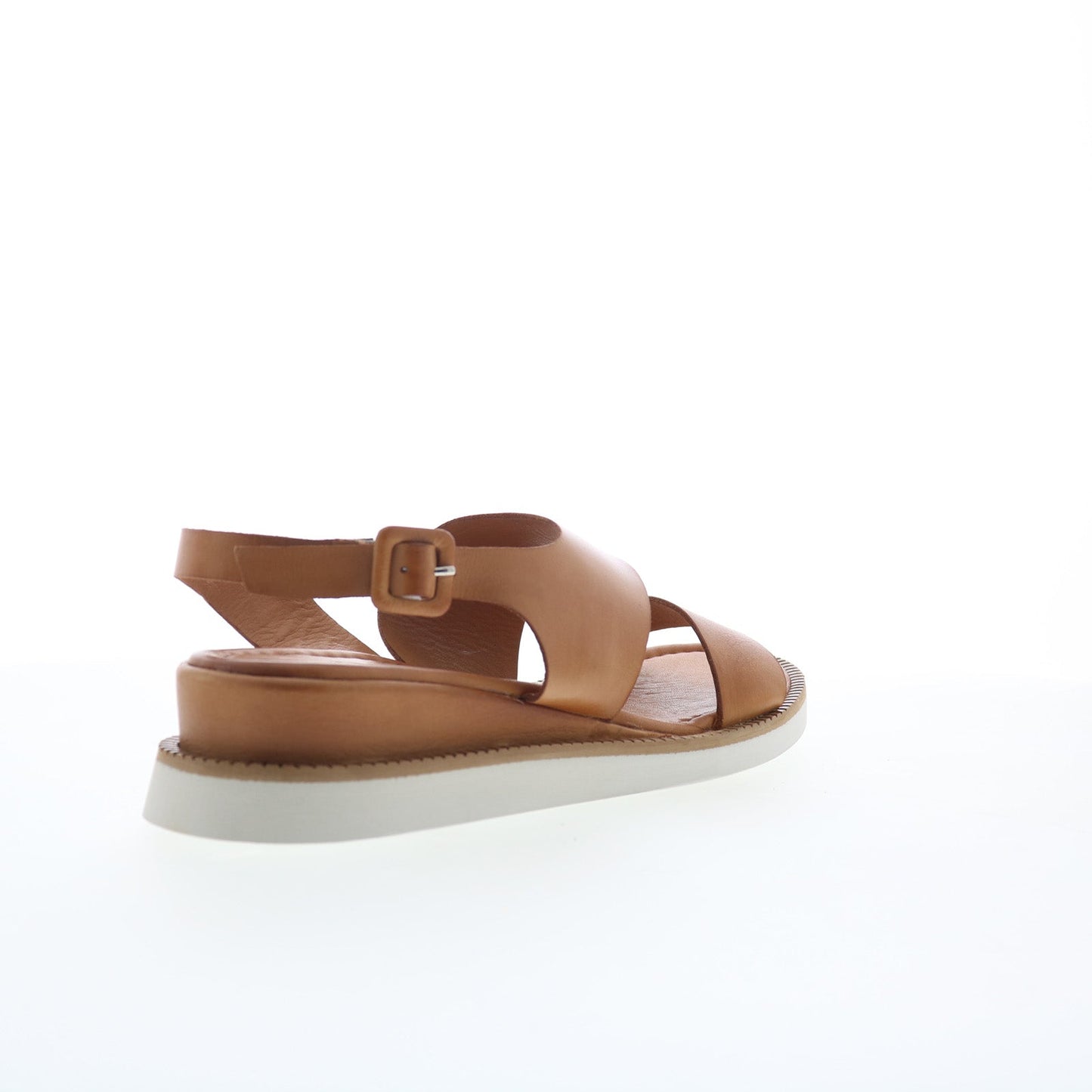 Miz Mooz Elliot Womens Brown Leather Hook & Loop Strap Sandals Shoes
