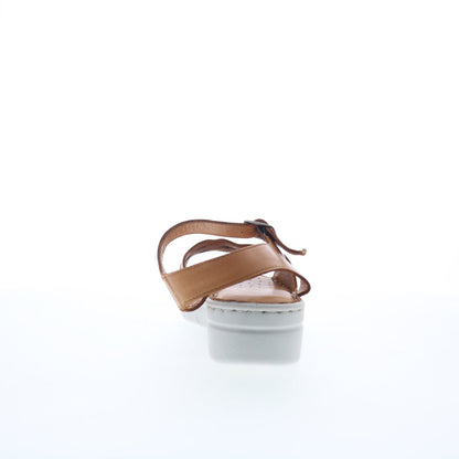 Miz Mooz Elm Womens Brown Leather Hook & Loop Strap Sandals Shoes