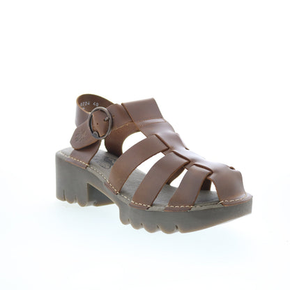 Fly London Emme EMME511FLY-011 Womens Brown Wedges Sandals Shoes