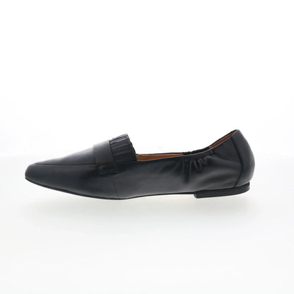 Trotters Emotion T2056-001 Womens Black Leather Slip On Loafer Flats Shoes