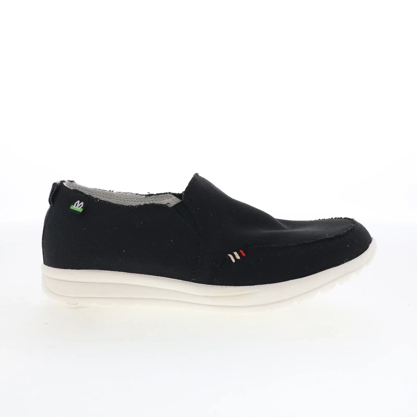 Minnetonka Expanse 61080 Womens Black Canvas Slip On Loafer Flats Shoes