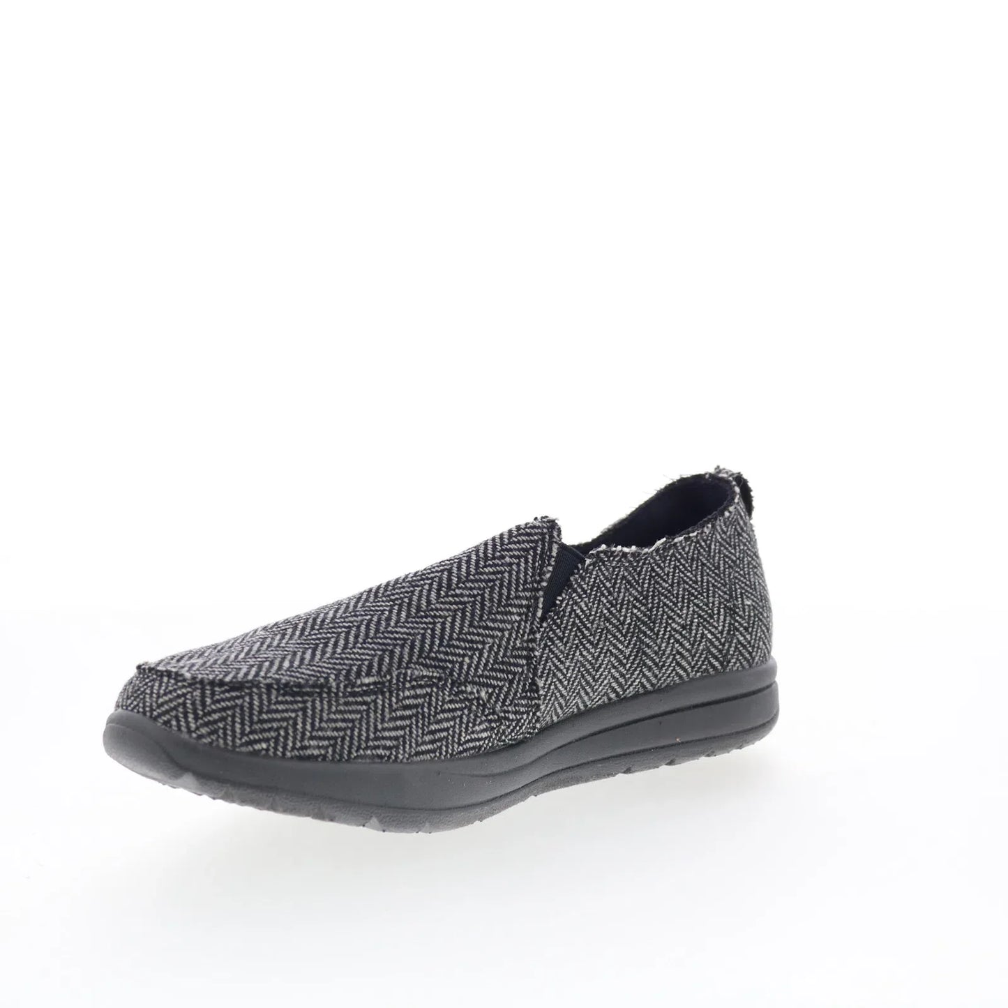 Minnetonka Expanse 61084 Womens Black Canvas Slip On Loafer Flats Shoes