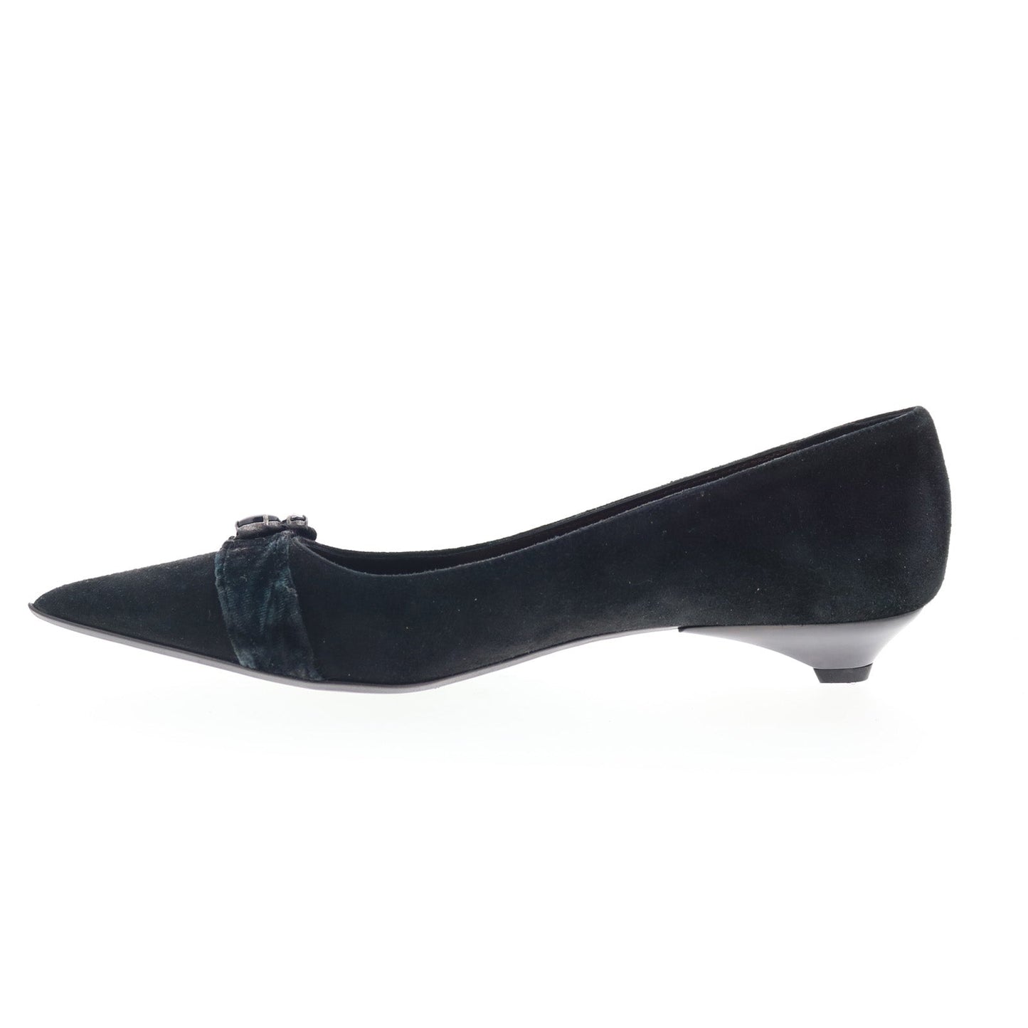 EXTE EXTRE4 Womens Black Suede Slip On Pumps Heels Shoes