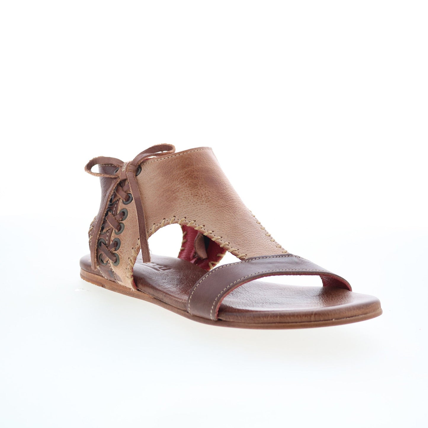 Bed Stu Nina F373154 Womens Brown Leather Lace Up Strap Sandals Shoes