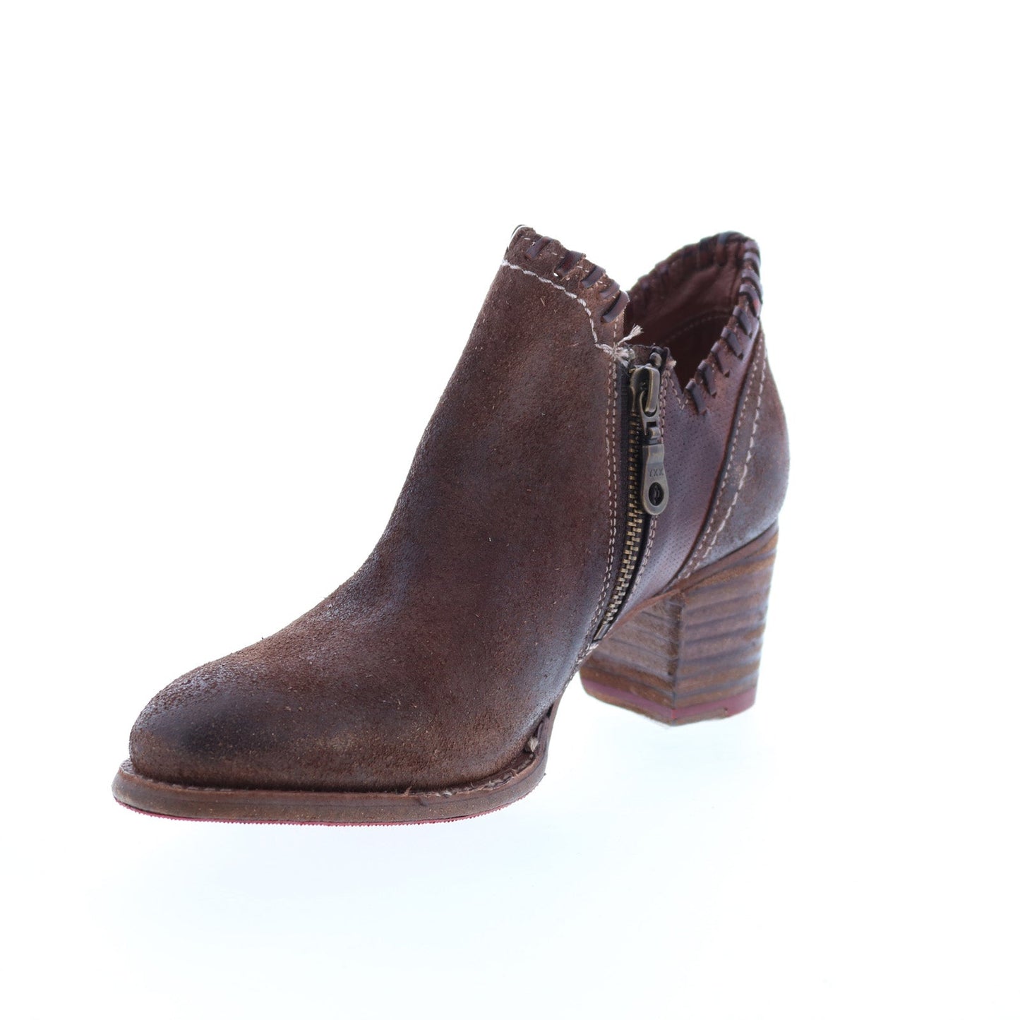 Bed Stu Carla F393009 Womens Brown Leather Zipper Ankle & Booties Boots