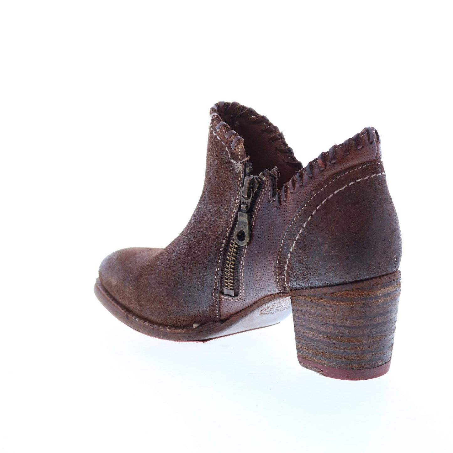 Bed Stu Carla F393009 Womens Brown Leather Zipper Ankle & Booties Boots