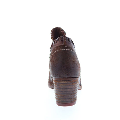 Bed Stu Carla F393009 Womens Brown Leather Zipper Ankle & Booties Boots