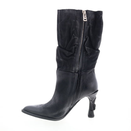 A.S. 98 Faron Womens Black Leather Zipper Casual Dress Boots