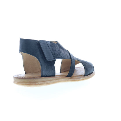 Miz Mooz Finnley Womens Black Leather Zipper Strap Sandals Shoes