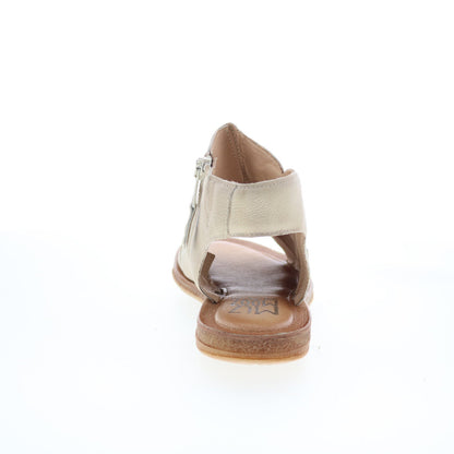 Miz Mooz Flaire Womens Beige Leather Zipper Strap Sandals Shoes