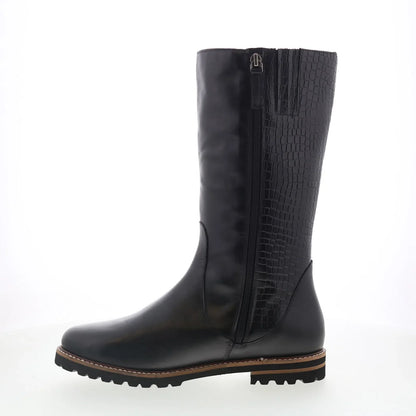 Trotters Franki T2364-001 Womens Black Leather Zipper Casual Dress Boots