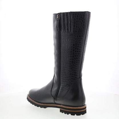 Trotters Franki T2364-001 Womens Black Leather Zipper Casual Dress Boots