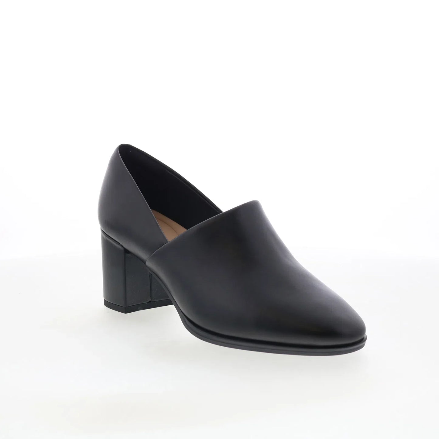 Clarks Freva 55 Lily 26172053 Womens Black Leather Slip On Pumps Heels Shoes