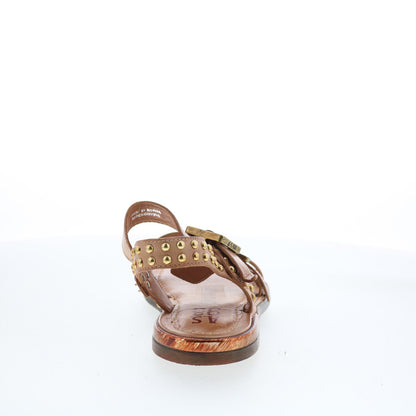 A.S. 98 Glenny Womens Brown Leather Hook & Loop Strap Sandals Shoes