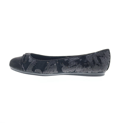 Easy Spirit Gail 2 Martha Stewart Womens Black Canvas Ballet Flats Shoes