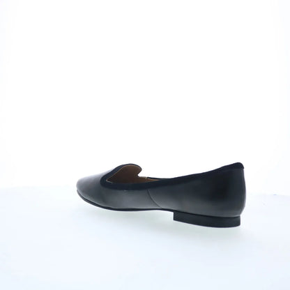 Trotters Hannah T2270-001 Womens Black Leather Slip On Loafer Flats Shoes