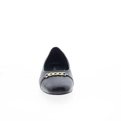 Trotters Harmony T2250-001 Womens Black Leather Slip On Ballet Flats Shoes