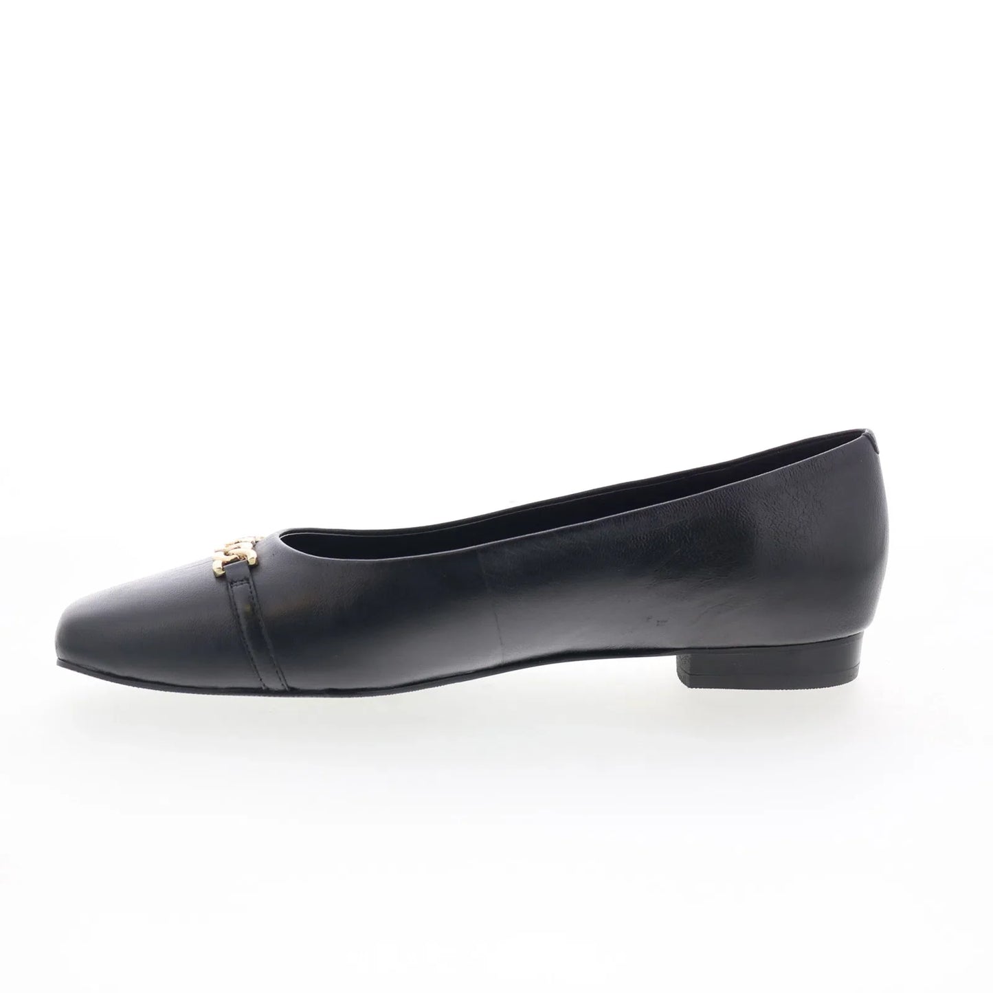 Trotters Harmony T2250-001 Womens Black Leather Slip On Ballet Flats Shoes