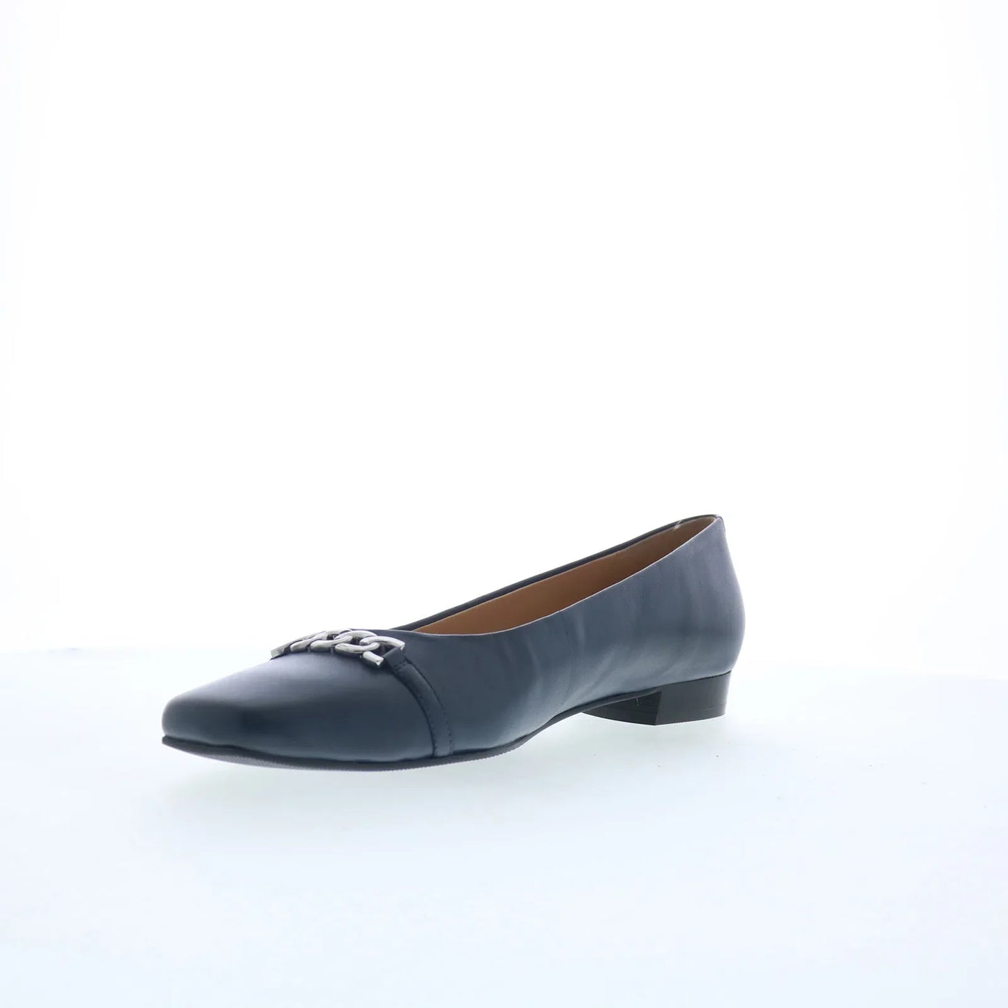 Trotters Harmony T2250-400 Womens Blue Leather Slip On Ballet Flats Shoes